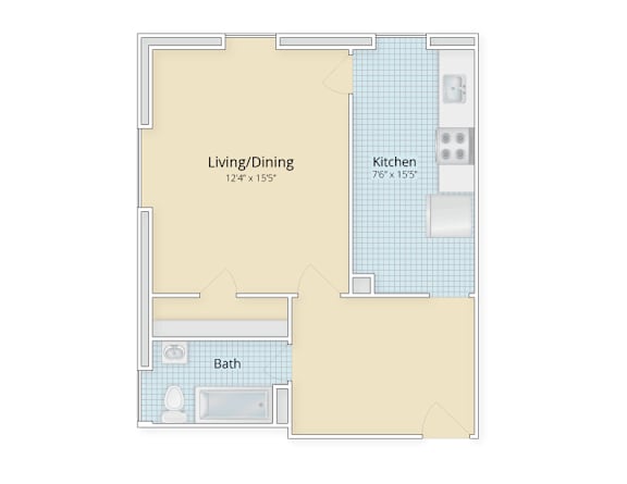 Studio with Foyer apartment located in Woodley Park