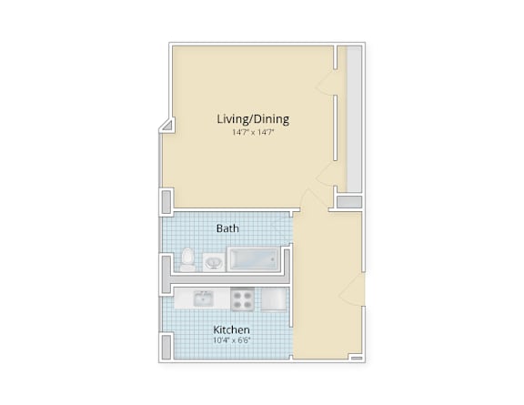 Studio with Foyer apartment located in Woodley Park