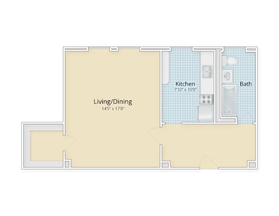 Studio with Foyer apartment located in Woodley Park