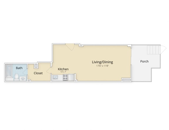 Palisades apartments in Logan Circle, Washington DC Large Studio floor plan