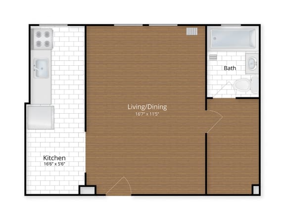 1630 Park apartments Mount Pleasant Columbia Heights Washington DC Large Studio Floor Plan