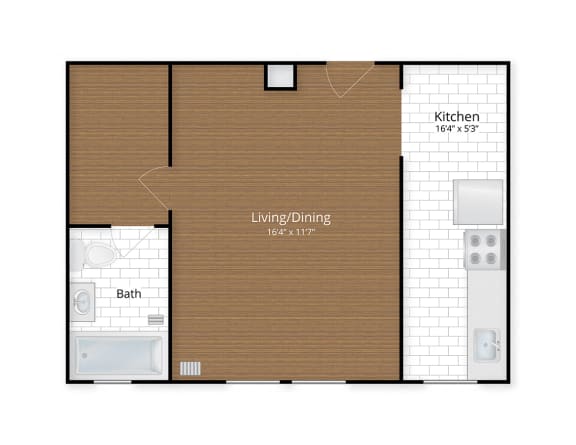 1630 Park apartments Mount Pleasant Columbia Heights Washington DC Large Studio Floor Plan