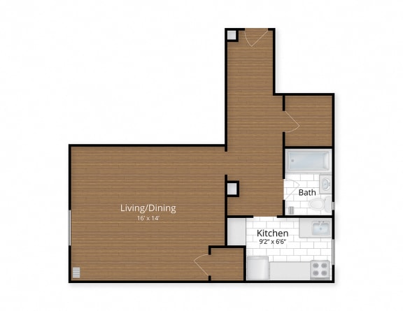 1630 Park apartments Mount Pleasant Columbia Heights Washington DC Large Studio Floor Plan