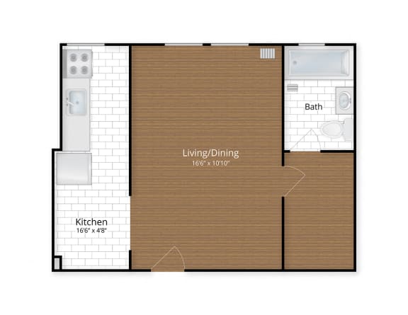 1630 Park apartments Mount Pleasant Columbia Heights Washington DC Large Studio Floor Plan
