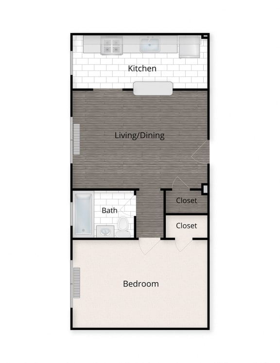 1 Bedroom 1 Bathroom Floor Plan at 2231 Ontario, Washington