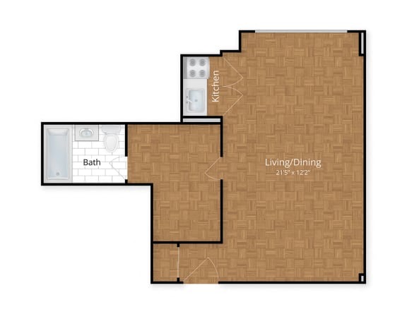 Studio Floor Plan at Idaho Terrace, Washington