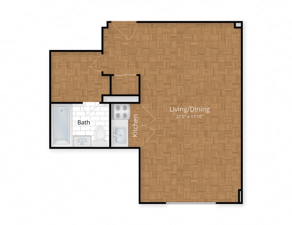 Studio Floor Plan at Idaho Terrace, Washington
