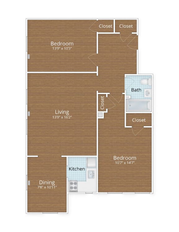 2 bed 1 bath F at The Chalfonte Apartments, Washington, DC, 20009