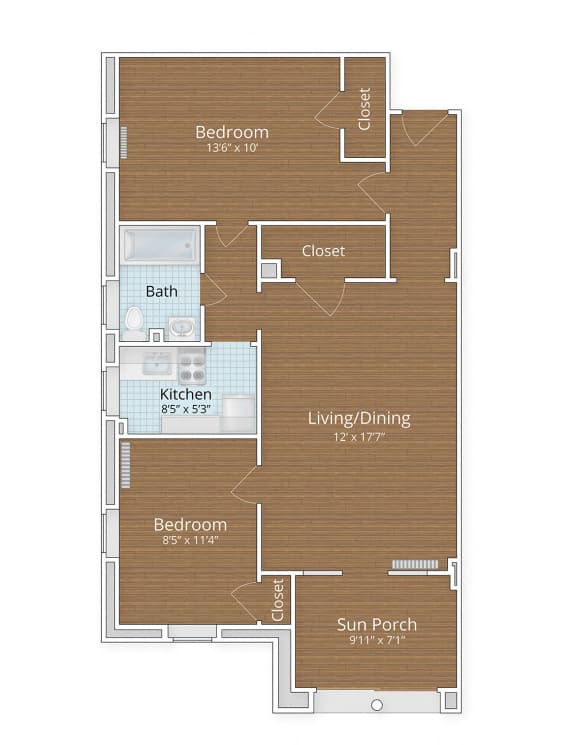 2 bed 1 bath B at The Chalfonte Apartments, Washington, 20009
