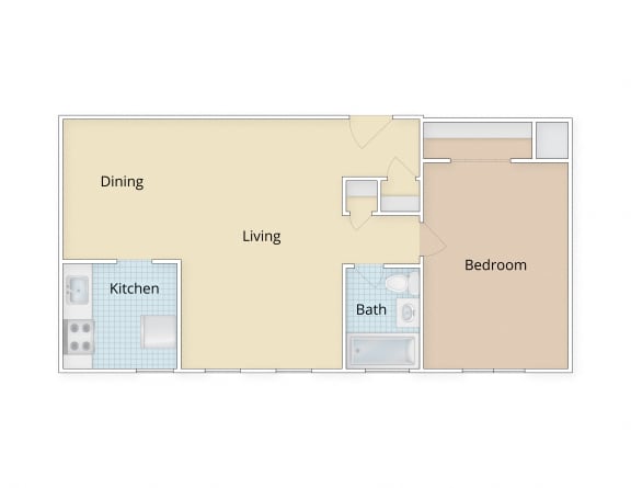 Mason Hall Apartments Alexandria, VA One Bedroom Floor Plan at Mason Hall in Alexandria, VA 22314