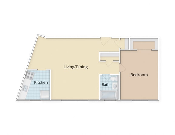 Mason Hall Apartments Alexandria, VA One Bedroom Floor Plan at Mason Hall in Alexandria, VA 22314