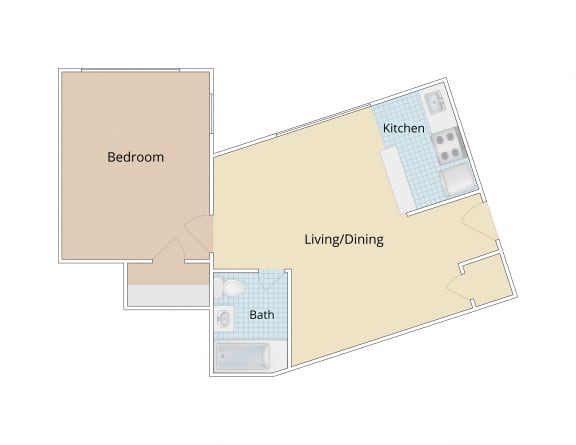 Mason Hall Apartments Alexandria, VA One Bedroom Floor Plan at Mason Hall in Alexandria, VA 22314