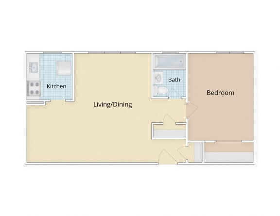Mason Hall Apartments Alexandria, VA One Bedroom Floor Plan at Mason Hall in Alexandria, VA 22314