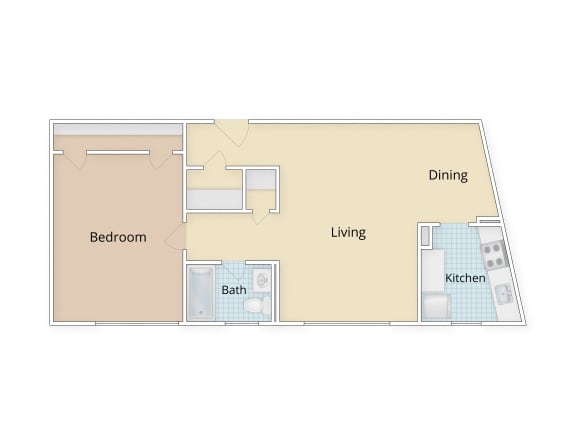 Mason Hall Apartments Alexandria, VA One Bedroom Floor Plan at Mason Hall in Alexandria, VA 22314