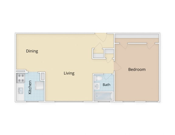 Mason Hall Apartments Alexandria, VA One Bedroom Floor Plan at Mason Hall in Alexandria, VA 22314