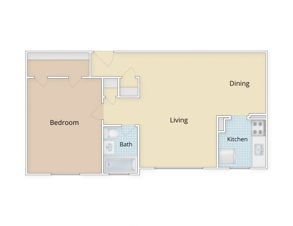 Mason Hall Apartments Alexandria, VA One Bedroom Floor Plan at Mason Hall in Alexandria, VA 22314