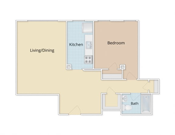 Mason Hall Apartments Alexandria, VA One Bedroom Floor Plan at Mason Hall in Alexandria, VA 22314