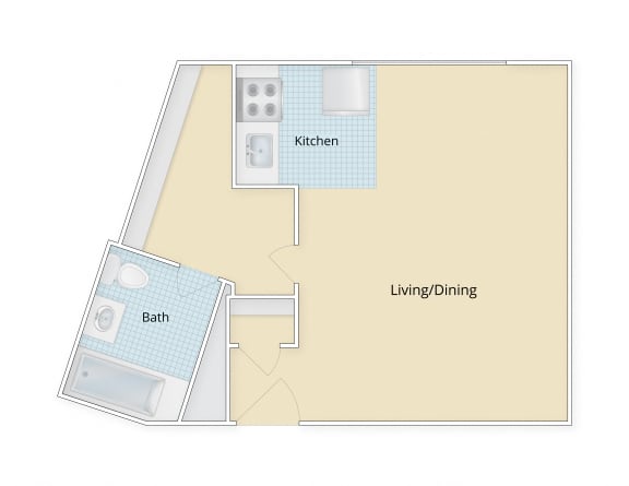 Mason Hall Apartments Alexandria, VA Studio Floor Plan  at Mason Hall in Alexandria, VA 22314