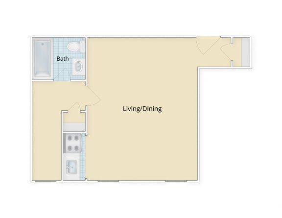 Mason Hall Apartments Alexandria, VA Studio Floor Plan  at Mason Hall in Alexandria, VA 22314