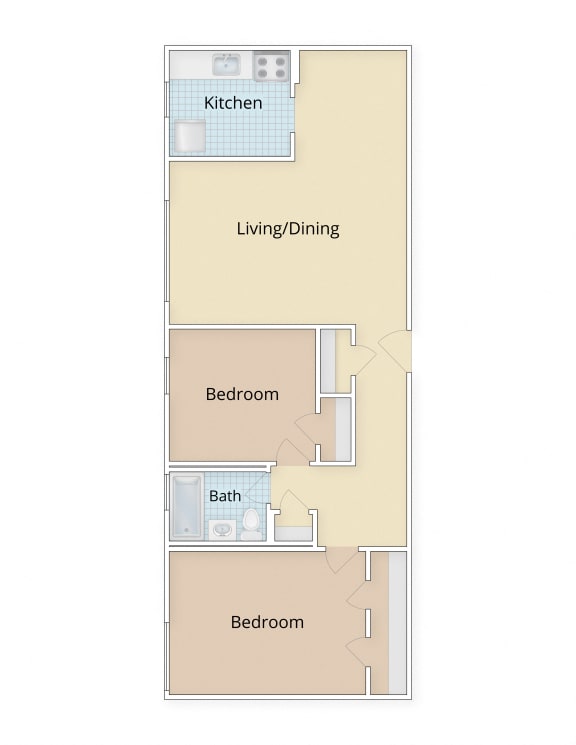 Mason Hall Apartments Alexandria, VA Two Bedroom Floor Plan at Mason Hall in Alexandria, VA 22314