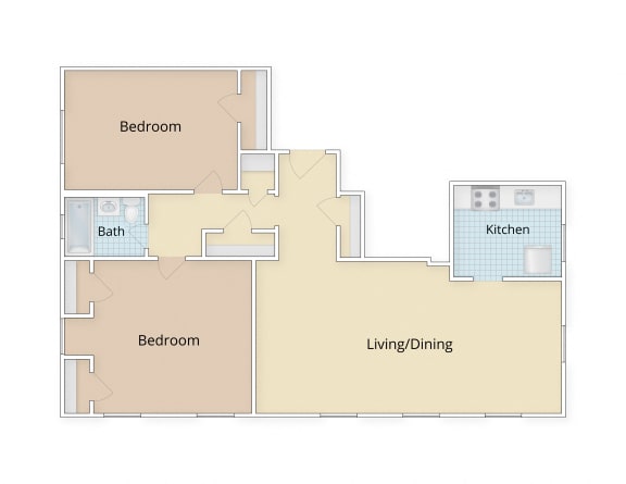 Mason Hall Apartments Alexandria, VA Two Bedroom Floor Plan at Mason Hall in Alexandria, VA 22314