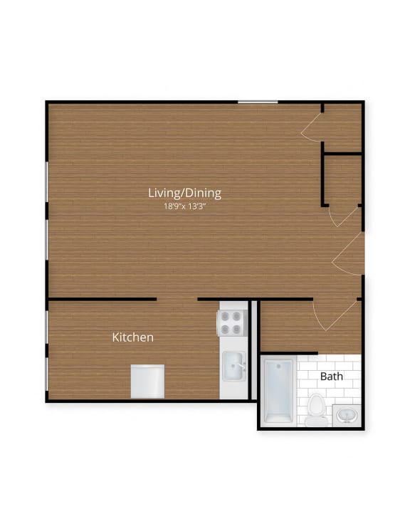 President Madison Apartments Studio Floor Plan Washington DC  at President Madison, Washington, 20009