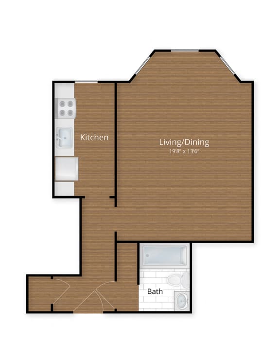 President Madison Apartments Studio Floor Plan Washington DC  at President Madison, Washington, 20009