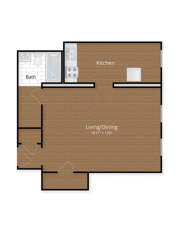 President Madison Apartments Studio Floor Plan Washington DC  at President Madison, Washington, Washington