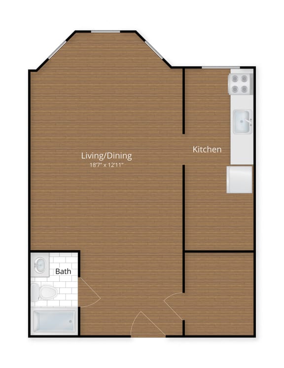 President Madison Apartments Studio Floor Plan Washington DC  at President Madison, Washington, DC