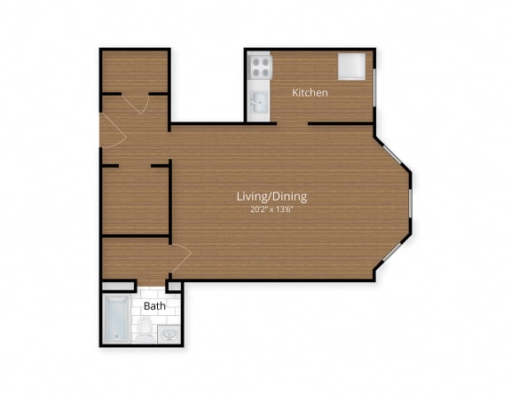 President Madison Apartments Studio Floor Plan Washington DC  at President Madison, Washington, DC