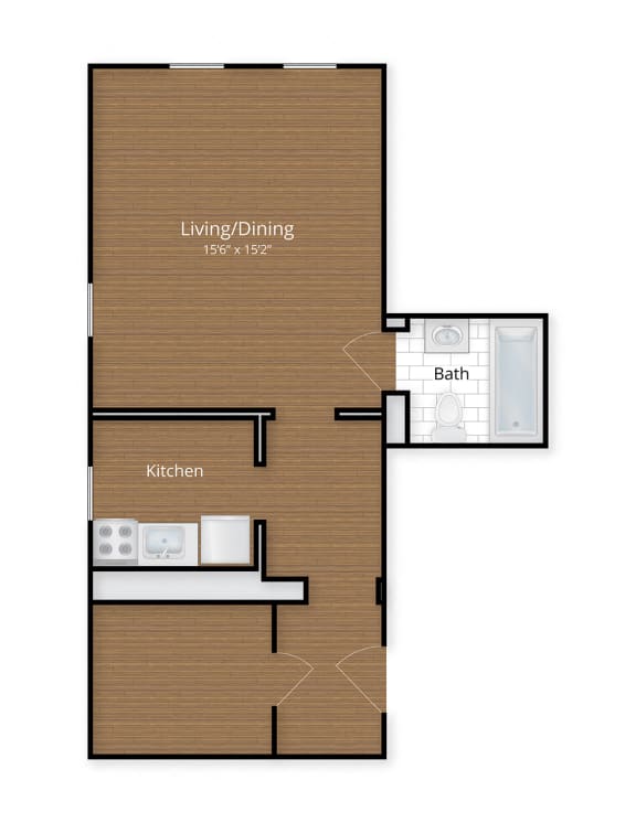 President Madison Apartments Studio Floor Plan Washington DC  at President Madison, Washington, 20009