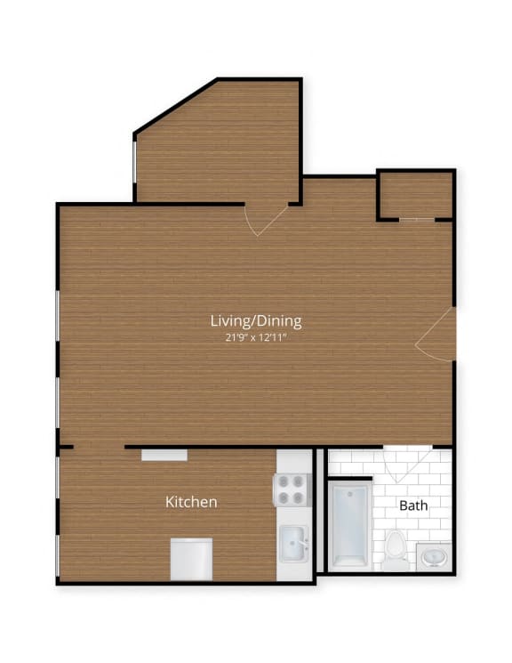 President Madison apartments studio floor plan Washington DC  at President Madison, Washington, 20009