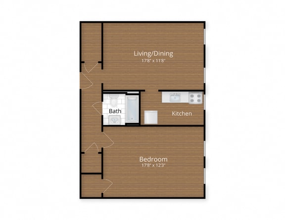 President Madison Apartments Washington DC One Bedroom Floor Plan  at President Madison, Washington, 20009