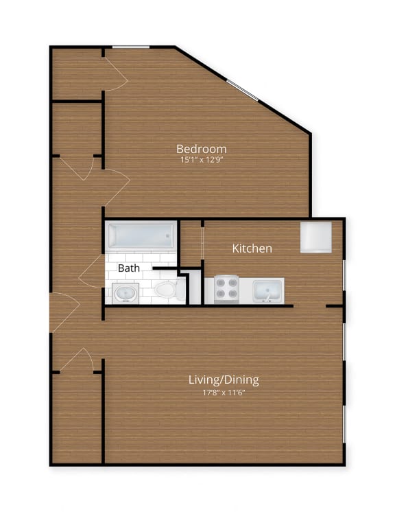 President Madison Apartments Washington DC One Bedroom Floor Plan  at President Madison, Washington