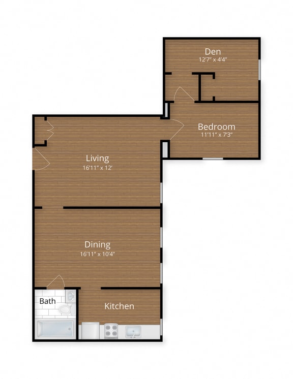 President Madison Apartments Washington DC One Bedroom Floor Plan  at President Madison, Washington, 20009
