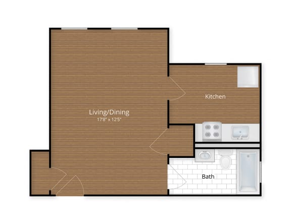 President Madison Apartments Washington DC Studio Floor Plan  at President Madison, Washington, DC