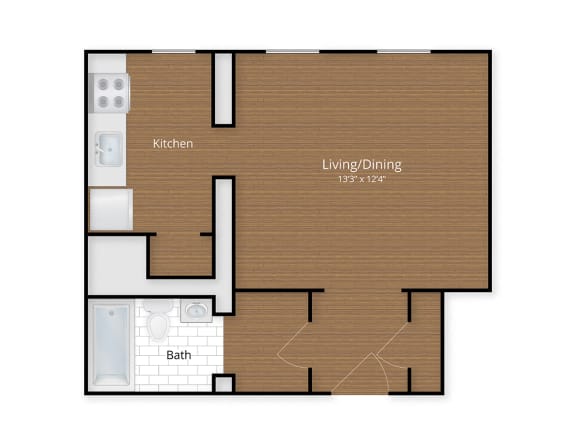 President Madison Apartments Washington DC Studio Floor Plan  at President Madison, Washington, 20009