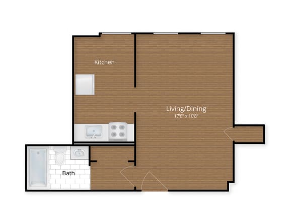 President Madison Apartments Washington DC Studio Floor Plan  at President Madison, Washington