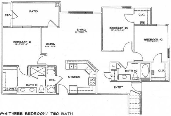 3 bed / 2 bath - C1 Floor Plan at Stone Lake, Grand Prairie, 75050