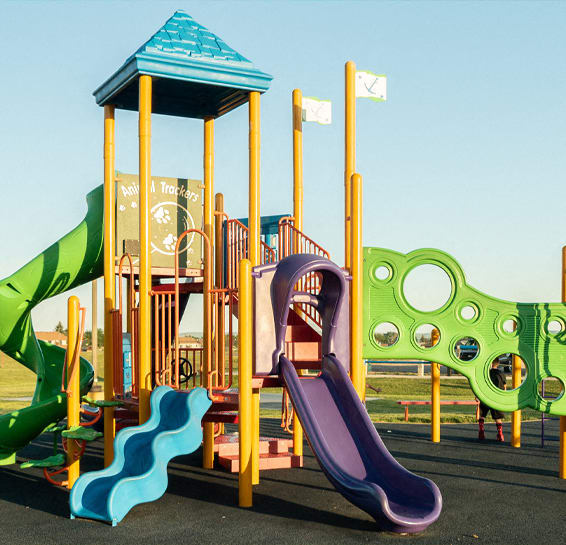 Playground with slides at Antelope Ridge, South Dakota