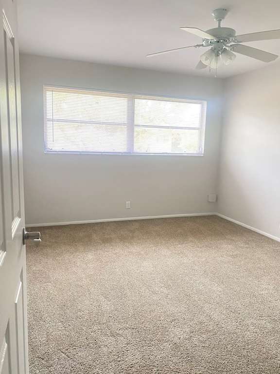 A room with a ceiling fan and carpeted floor. at Imperial Gardens Apartments, Florida