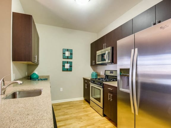 Kitchen Amenity Features at Water&#x27;s Edge, Harrison, New Jersey