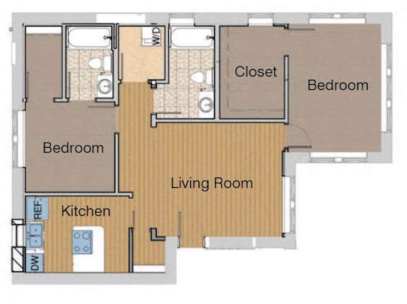 large 2 bedroom