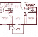 Floor Plan  2 Bedroom 2Bathroom Dual (Upstairs) Floor Plan at Park West Apartments, California, 91710