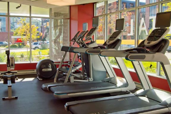 Fitness Center with Cardio Machines, Hot Metal Flats apartments, Pittsburgh, PA