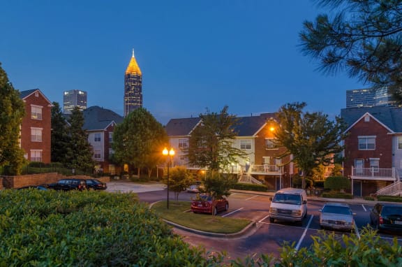 Lush greenery and landscaping at Centennial Place in Atlanta, Georgia