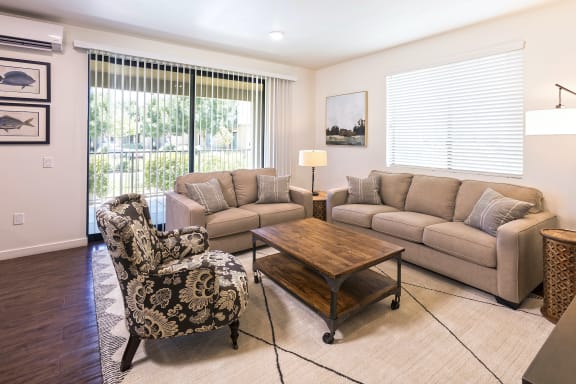 Living Room With Sofa at Park Square at Seven Oaks, Bakersfield, CA