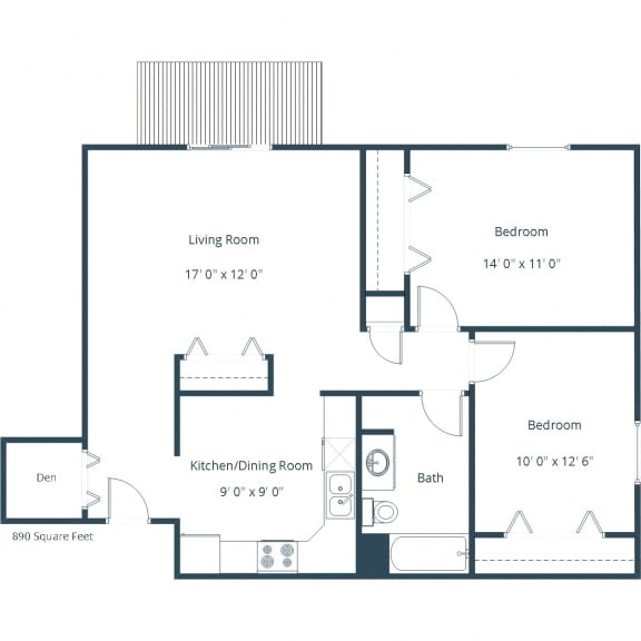 Ashbury Apartments | Two Bedroom Floor Plan B