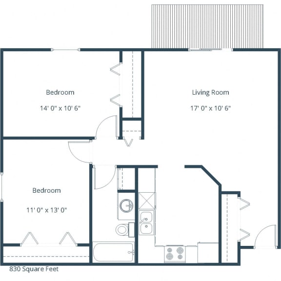 Ashbury Apartments | Two Bedroom Floor Plan C