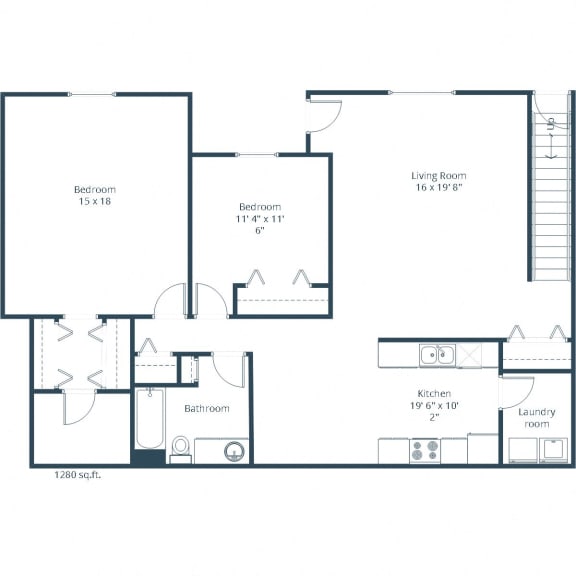 Foxboro Court Townhomes | Two Bedroom Floor Plan